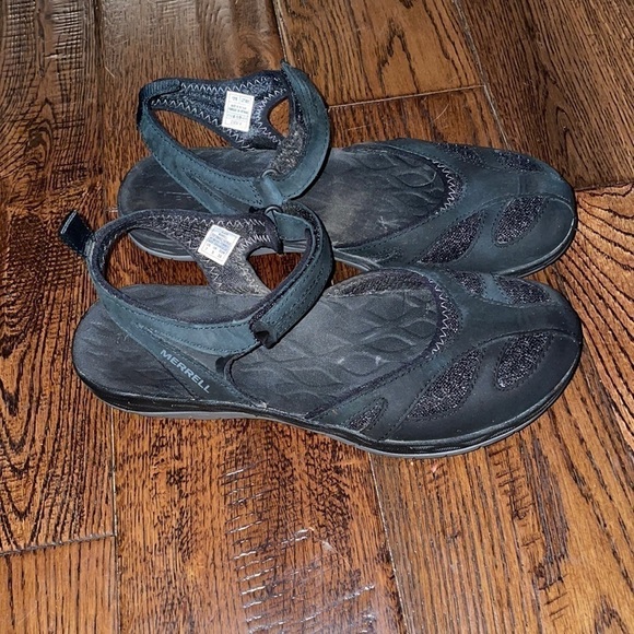 MERREL Black Siren Wrap Q2 Sandals Size 7 - Picture 1 of 5